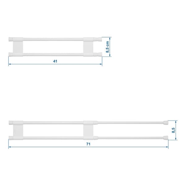 Dubbel skåpsstång utdragbar 41-71cm