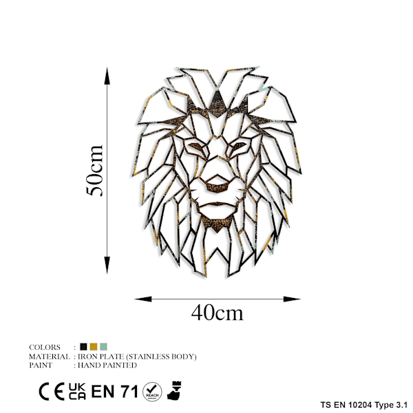 Dekorativt metallväggstillbehör Lion - 3