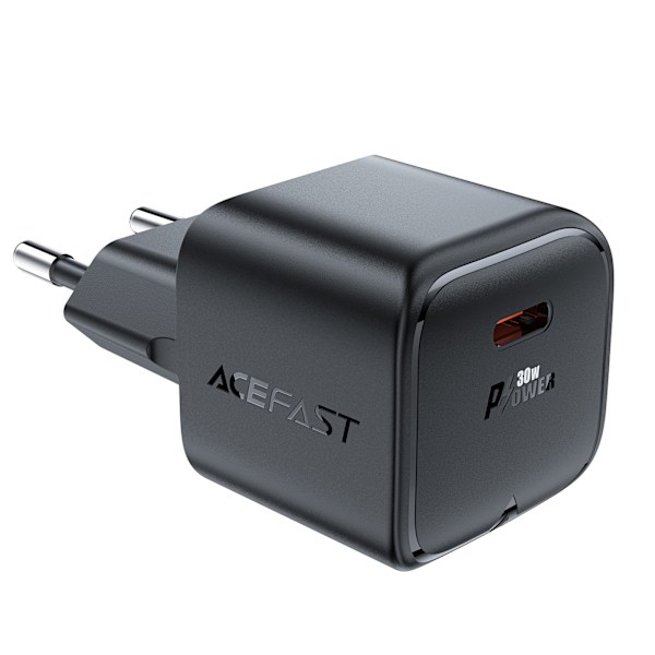 GaN PD 30W USB-C minioplader, sort