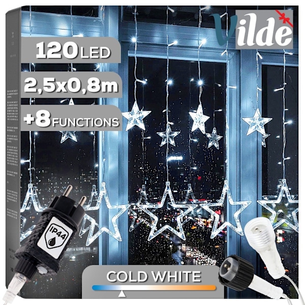 Udendørs lysgardin 120 LED 2,5 m