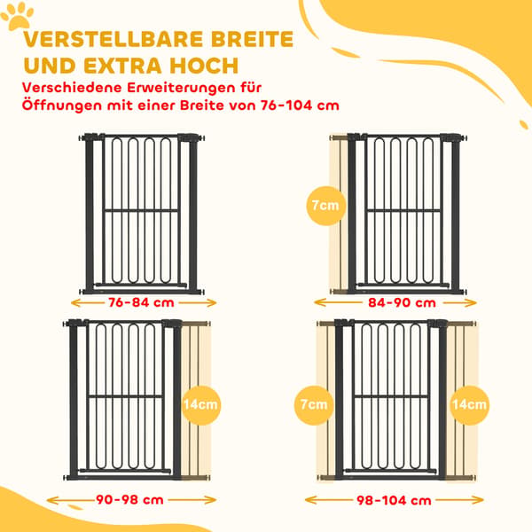 Hundgrind, 76-104 cm trappgrind utan borrning