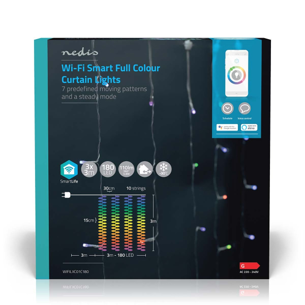 SmartLife jluelys | Gardin | Wi-Fi | RGB | 180 LED's | 3 m | Android™ / IOS