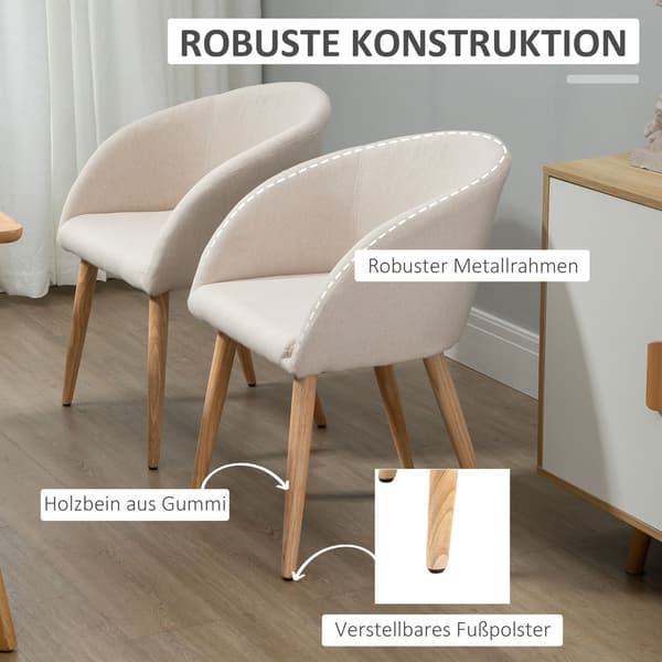 Set med 2 matstolar, linnetyg, metallram