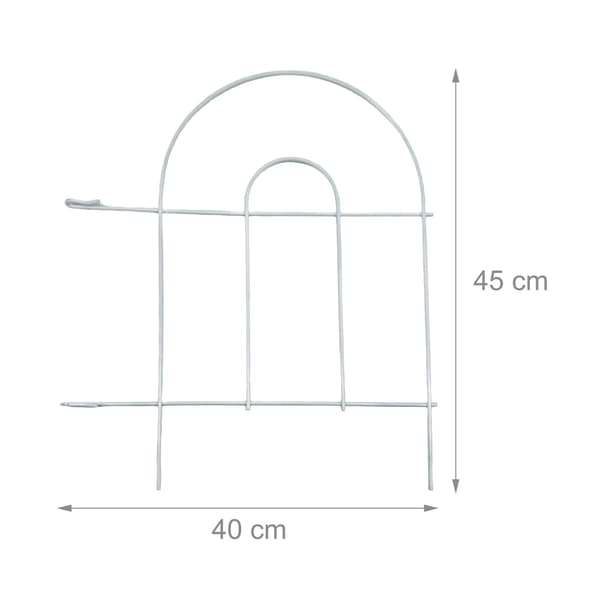 Metal havekant, 6 dele, klassisk buedesign