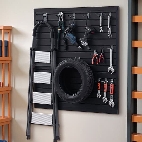 Garagepaneler för ribbor, 12x12 cm PVC, svarta, 4-pack