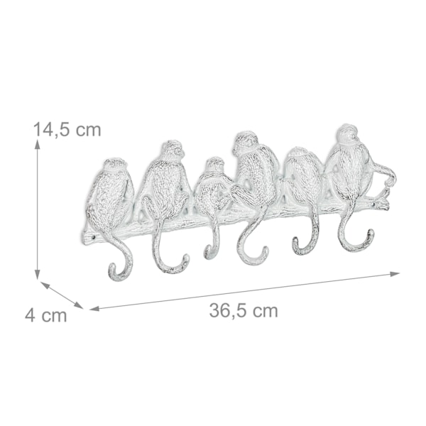 Valkoinen vaateripustin apina-design