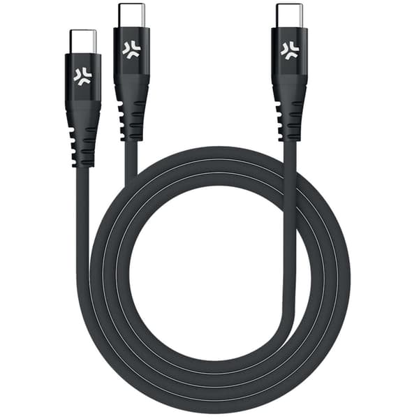USB-C - 2x USB-C-kaapeli 100 W PD 1,3 m Musta