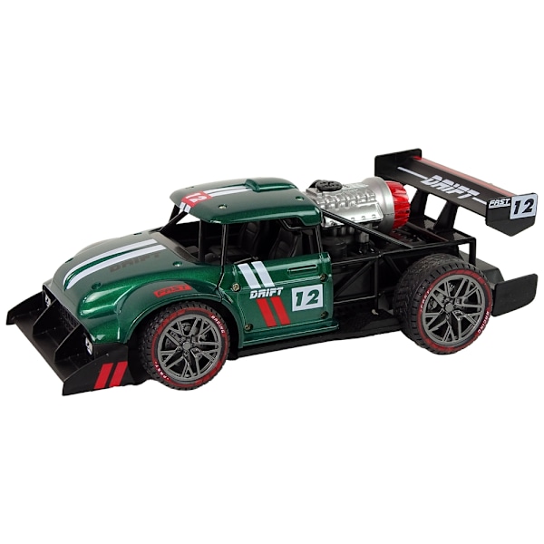 Grön 1:16 R/C sportbil med lampor och fjärrkontroll