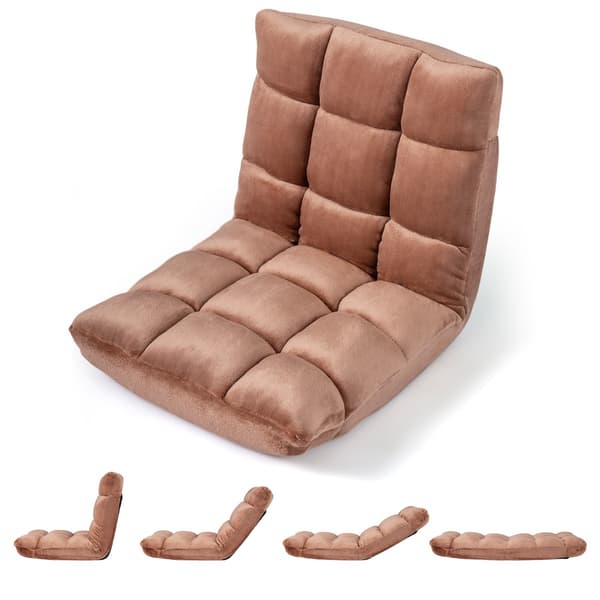 Justerbar gulvstol, 14 positioner, flannel, beige