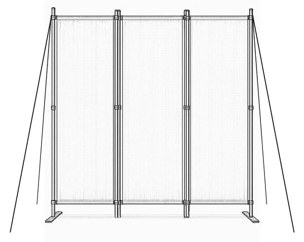 Sammenklappelig 3-panel have- og rumdeler 167x164 cm Beige MultiGarden