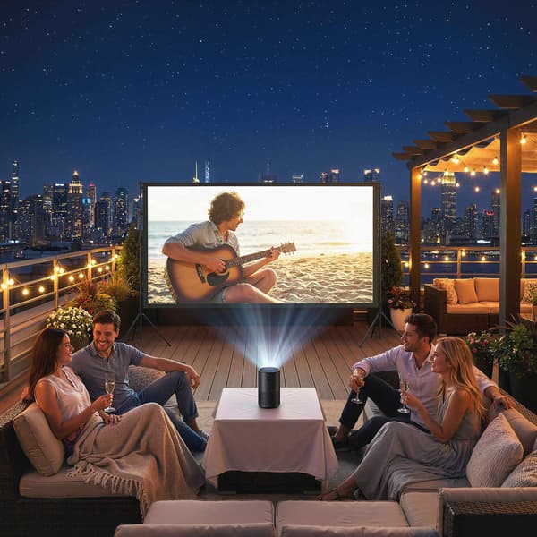 120" projektorlærred, 4K/8K, dobbelt stativ