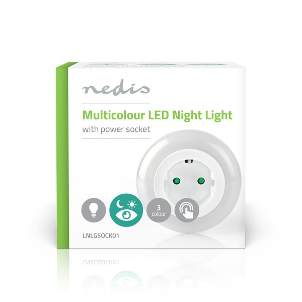 Plug-In LED Natt Belysning | Dag / natt sensor | 3680 W | 10 lm | Blå / Grön / Vit