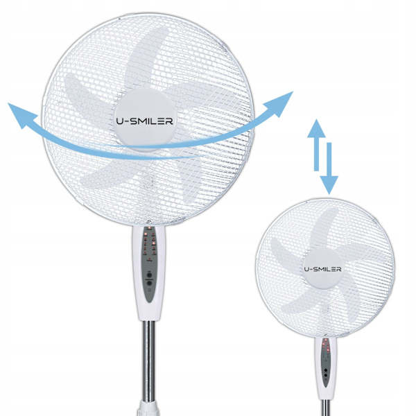 Gulvventilator med fjernbetjening – 3 hastigheder, oscillation, timer