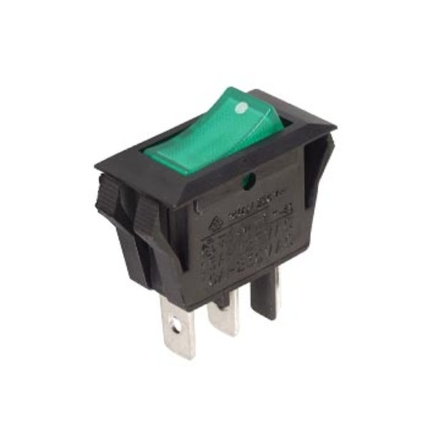 Power Rocker Switch 10A-250V Spst On-Off - Vihreällä neonvalolla