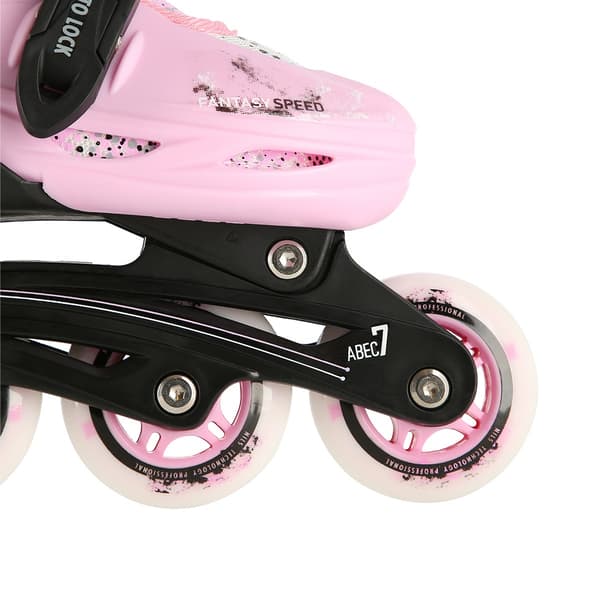 Inline/skøjter, 4-i-1, lyserød, størrelse S (31-34)