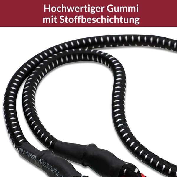 Bungee-lina med karbinhakar, 80 cm x 10 mm, 2-pack