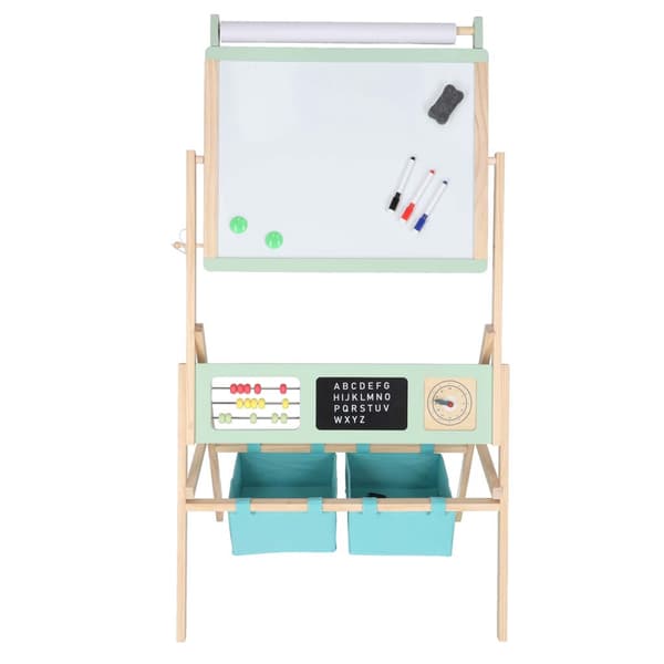 Magnetisk staffeli til børn, dobbeltsidet kridt og whiteboard