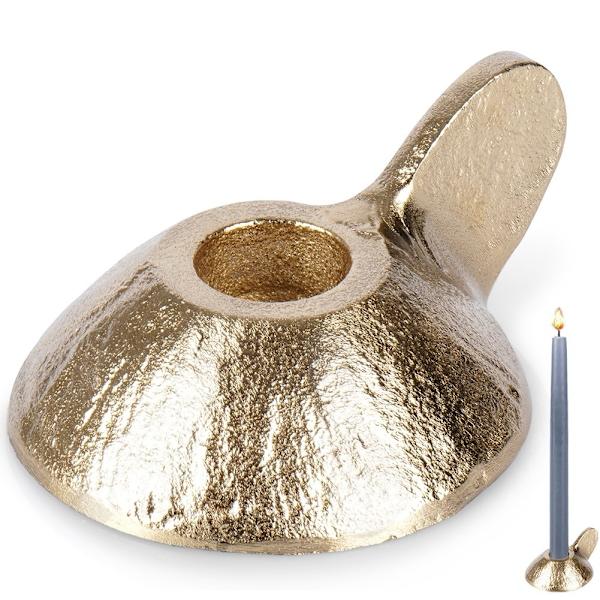 Elegant ljusstake i gyllene aluminium för långt ljus