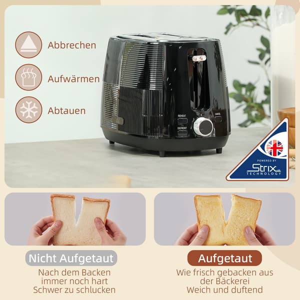 Elkedel & Brødristersæt, 1,7L, Rustfrit stål, Sort