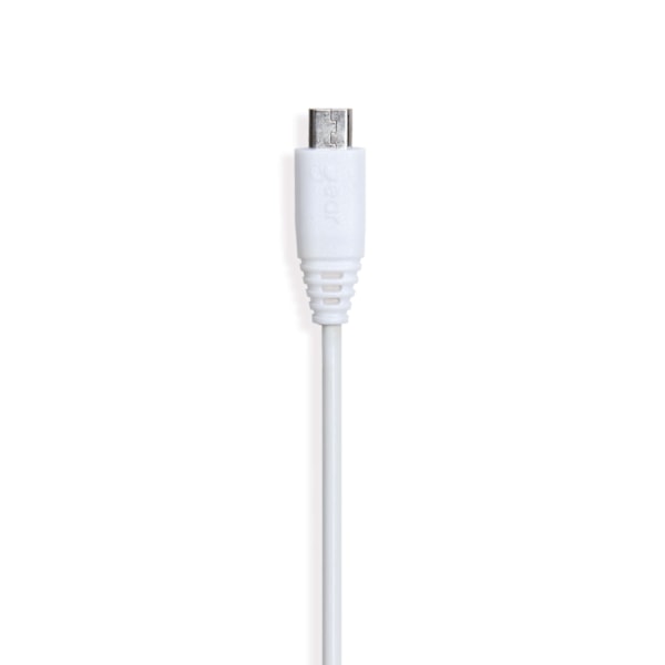 GEAR-latauskaapeli MicroUSB-USB-A-liitäntään 0,3 m valkoinen pyöreä kaapeli