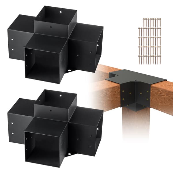 Pergolafästesats 6x6, 2-pack 4-vägs stålhörn