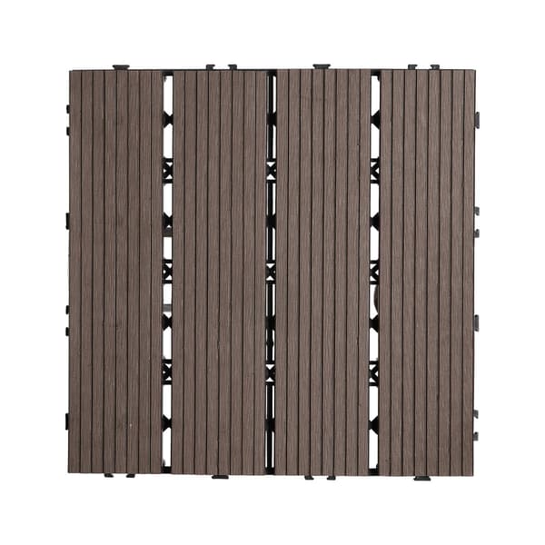 Klickbara trallplattor, 27-pack, 30 x 30 cm, WPC, mörkbrun