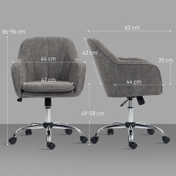 Ergonomisk grå kontorstol med dreje- og vippefunktion