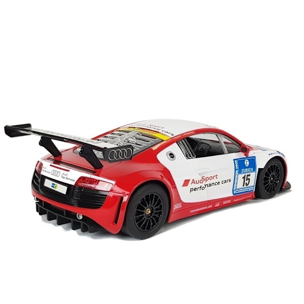 1:14 Audi R8 LMS R/C bil - Vit-röd, ljus, realistisk detalj