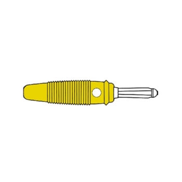 Matchande kontakt 4 mm med tvärgående hål och lödände / gul (Bul