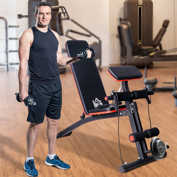 Multifunktion viktbänk multigym med fjäderbooster träningsbänk vikt upp till 120 kg svart 54 x 160 x 106 cm