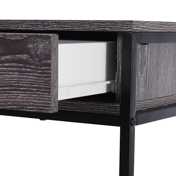 Konsolbord, Indgangsbord, Sidebord, 2 Skuffer, Nederste Hylde, Stål, Grå, 120 X 30 X 81,5 Cm