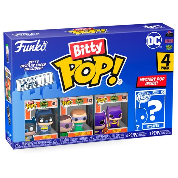 Blister 4 figurer Bitty POP DC Comics Batman Adam West