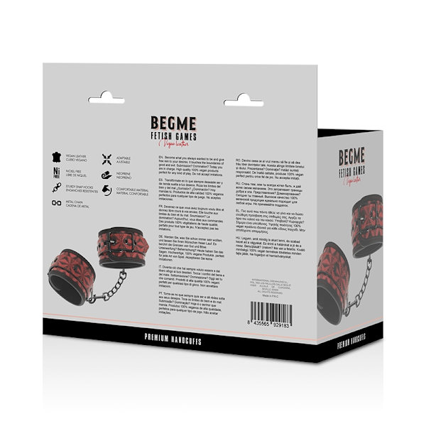 Begme - Red Edition Premium käsiraudat neopreenivuorella