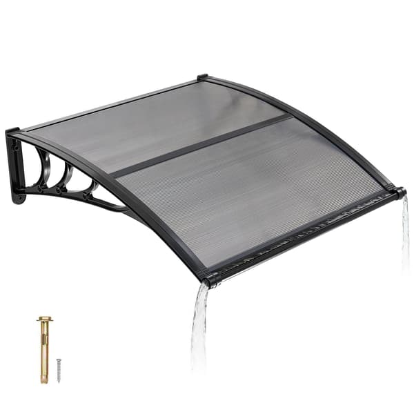 Markise til dør, 90 x 100 cm polycarbonat, røggrå
