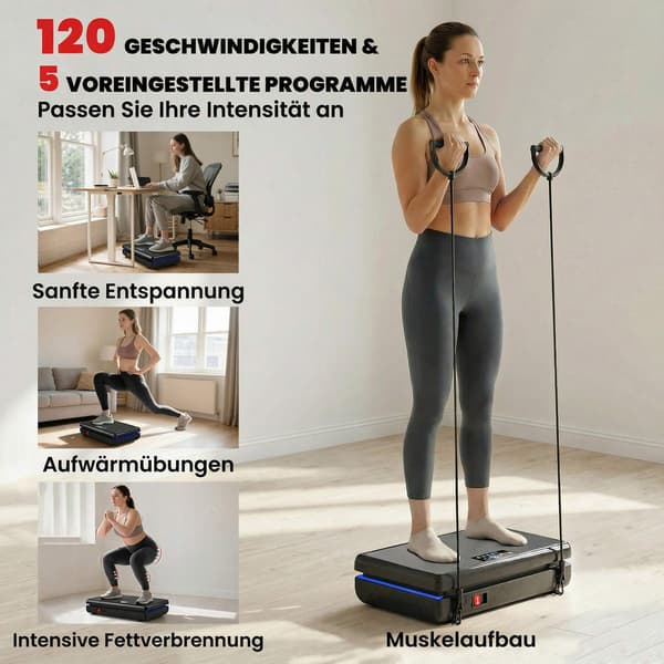 Vibrationsplade med 120 niveauer, modstandsbånd, LED-display