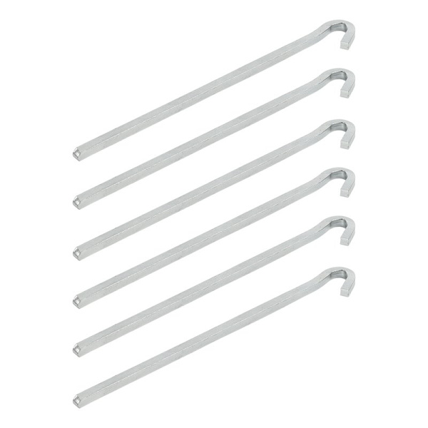 Klippepind 22cm metal firkantet 6 stykker i polybag