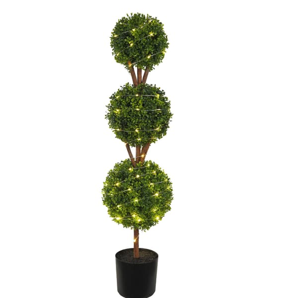 Konstgjorda buxbomträd, 122 cm, set om 2