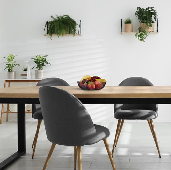 Sort metaltråd frugtskål – stort, rundt design
