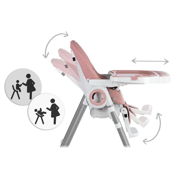 Matstol med bord Nukido Belo rosa + leksaksbåge
