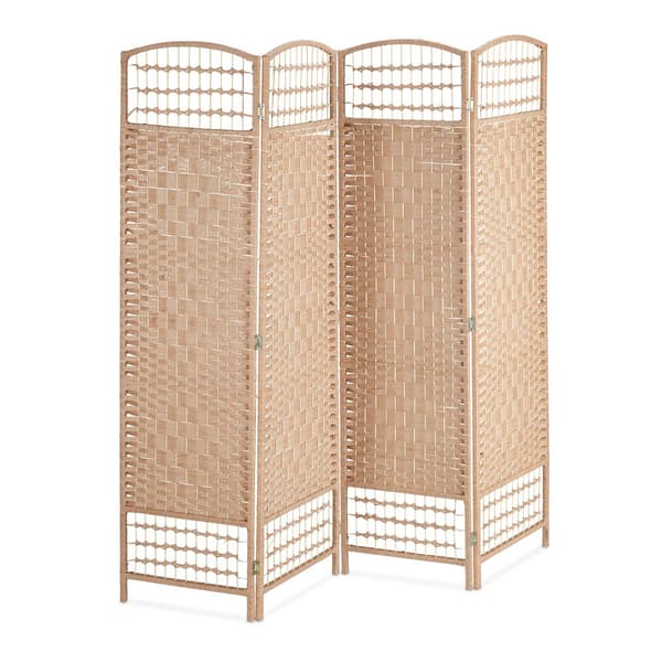 4-panel foldeskærm i naturlig farve