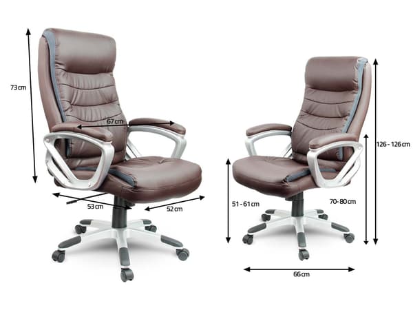 Luksus læder kontorstol Sofotel EG-226 brun