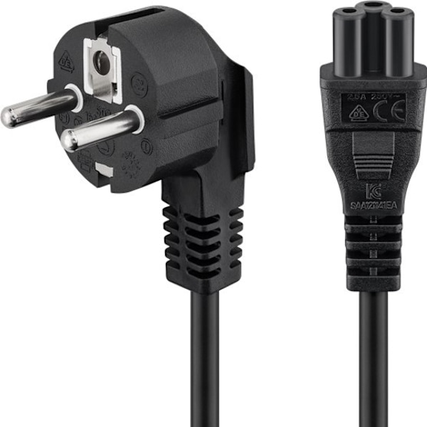 Goobay Strømkabel Vinklet 90° C5 1,8 m - Sort