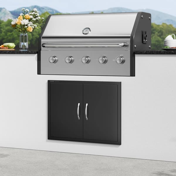 Grilldörr, dubbel infälld montering, 31x24 tum svart