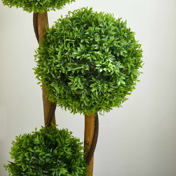 Kunstig buksbom topiary, 110 cm, UV-resistent, 3 kugler