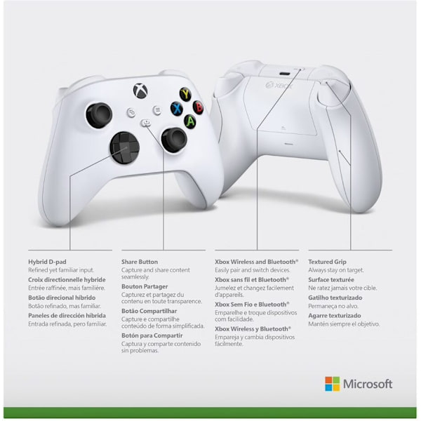 Microsoft Xbox - trådlös handkontroll, vit, Xbox / PC