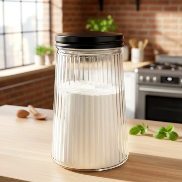 Glasbehållare för torrfoder med lock, 1 l