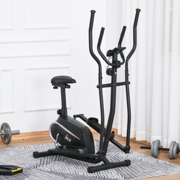 Motionscykel Crosstrainer Elliptisk Tränare Med Lcd-Skärm, Juste