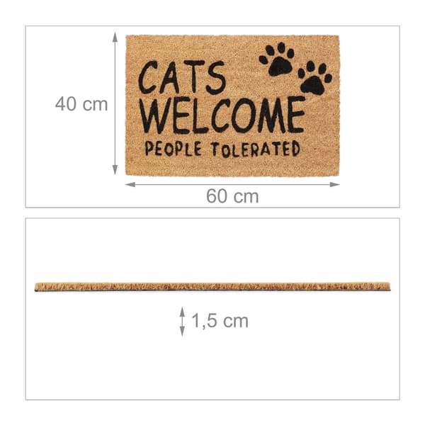 Dørmåtte kokosfiber Katte Velkommen