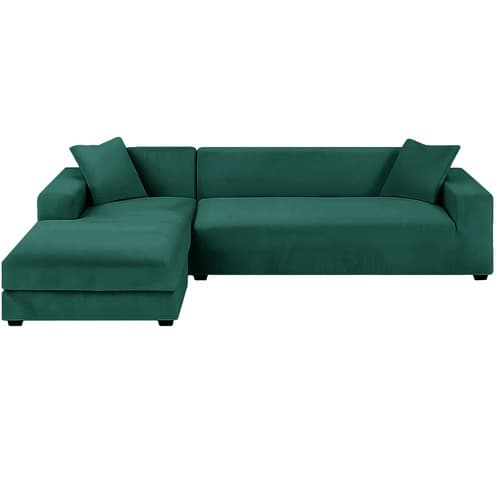 Mørkegrønt Sofabetræk, Stretch Fit 190-230cm