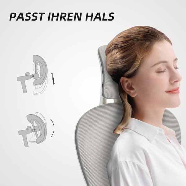 Ergonomisk kontorstol, netryg, justerbar, grå